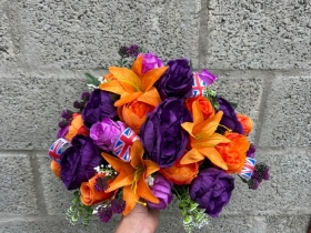 Orange and Purple Silk Arrangement