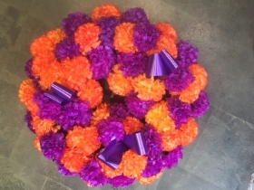 Purple and Orange Silk Wreath