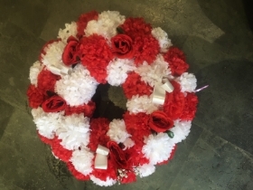 White and Red Silk Wreath