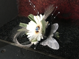 White Feather Corsage